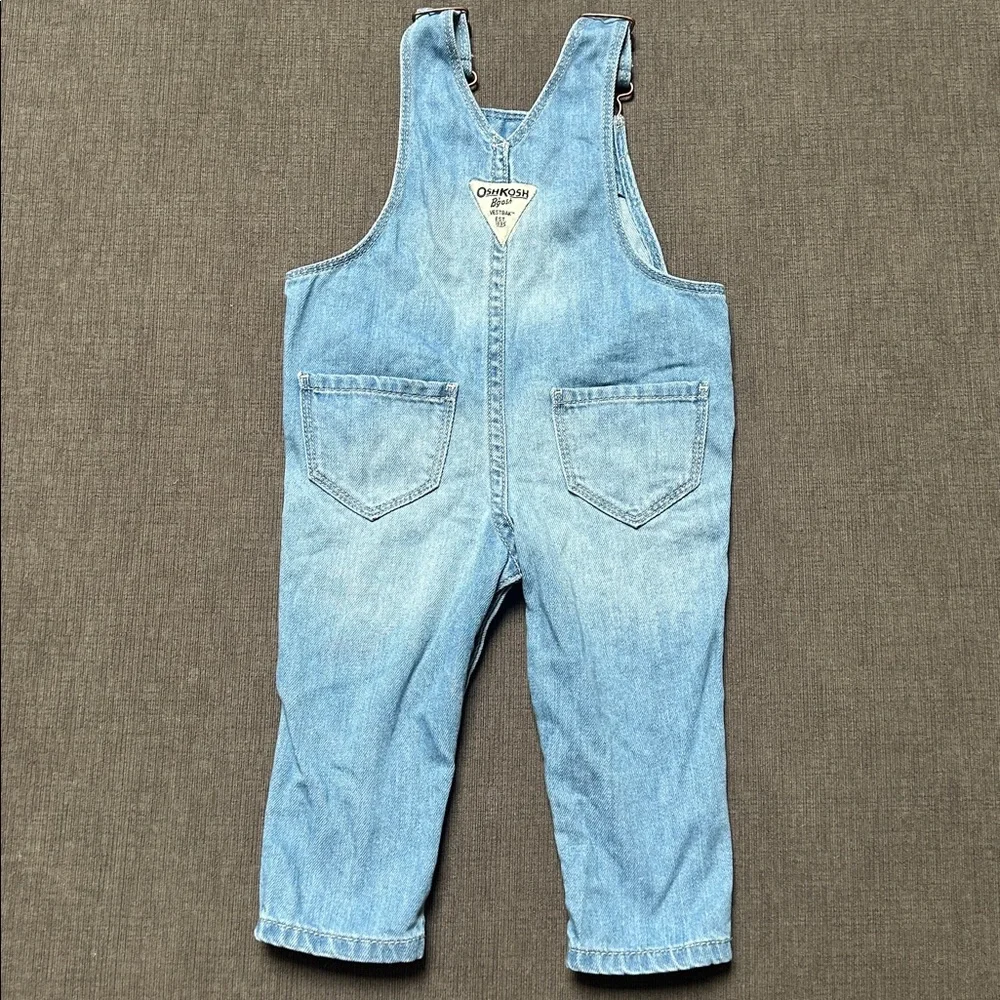 Osh Kosh B’gosh denim overalls floral embroidery size 9 months
